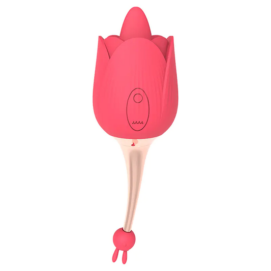 SexRose Licking Vibrator with Rabbit Stimulator