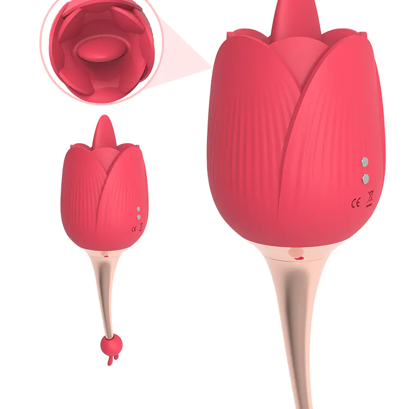 SexRose Licking Vibrator with Rabbit Stimulator