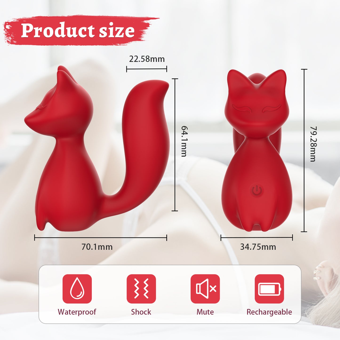 Fox Shape Vibrator Sex Toy with 10 Vibrating Modes