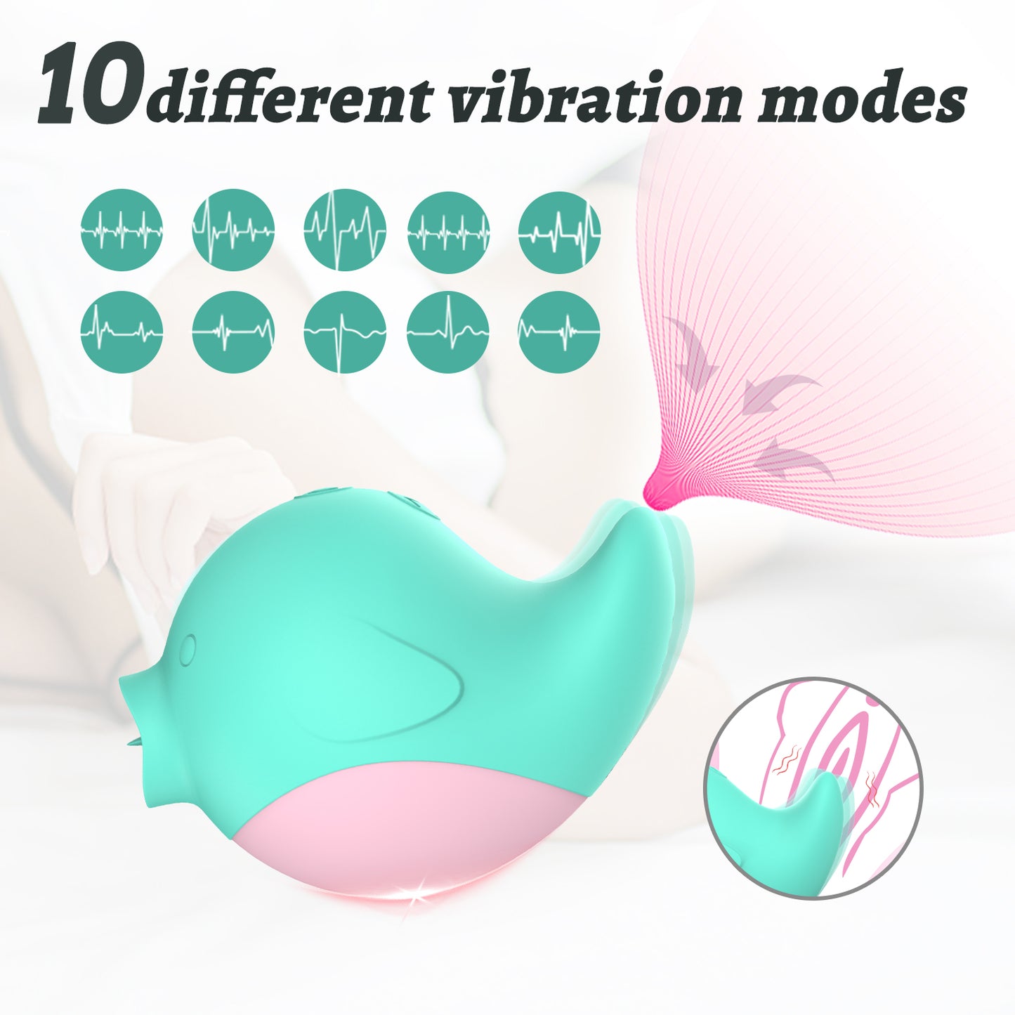 Licking Vibrator Sex Toy with 10 Vibrating Modes