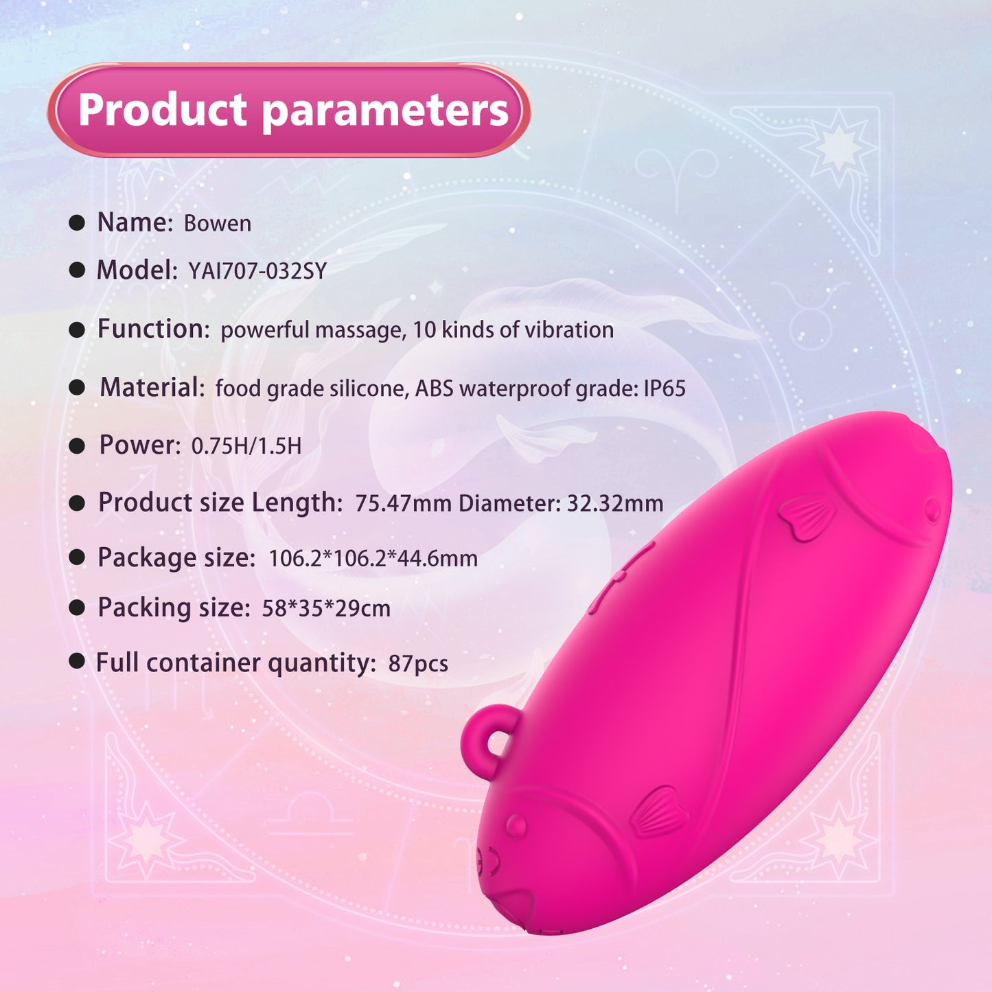 Pisces Shape Vibrator Sex Toy with 10 Vibrating Modes