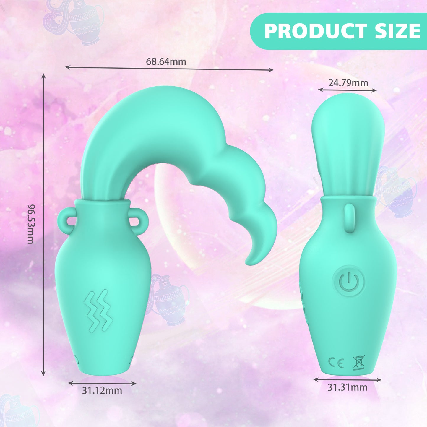 Aquarius Shape Vibrator Sex Toy with 10 Vibrating Modes