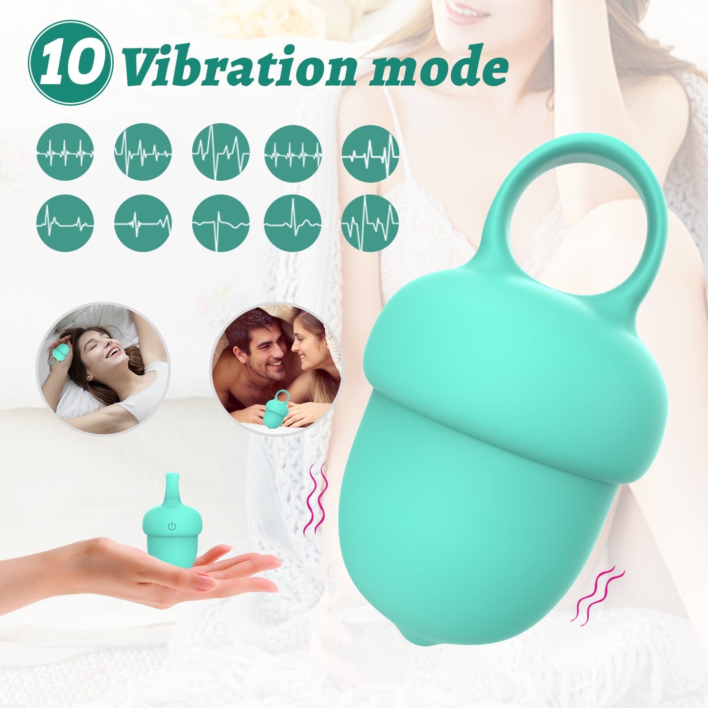 Pinecone Shape Vibrator Sex Toy with 10 Vibrating Modes