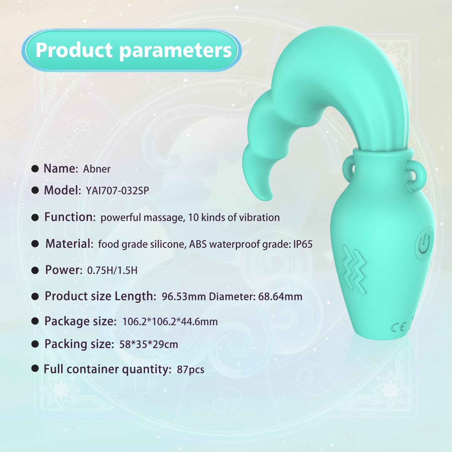 Aquarius Shape Vibrator Sex Toy with 10 Vibrating Modes