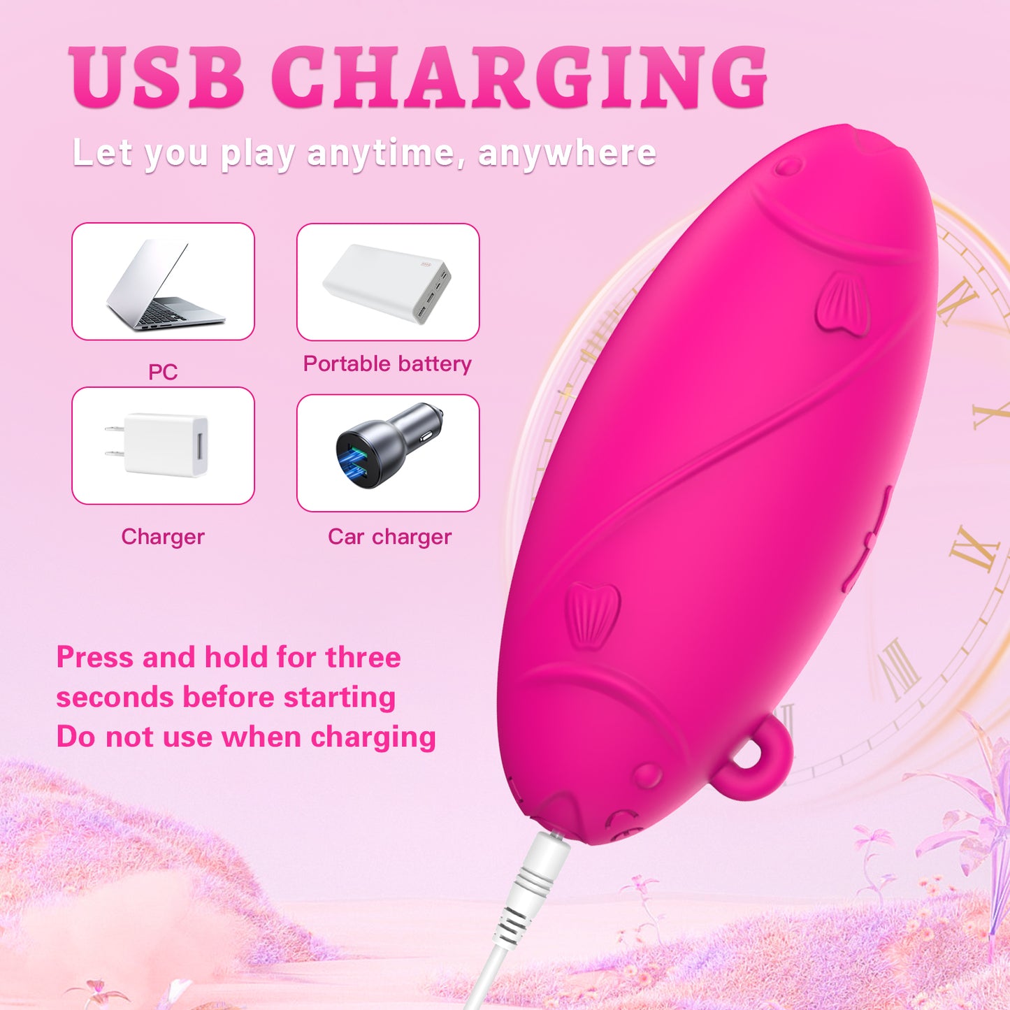 Pisces Shape Vibrator Sex Toy with 10 Vibrating Modes