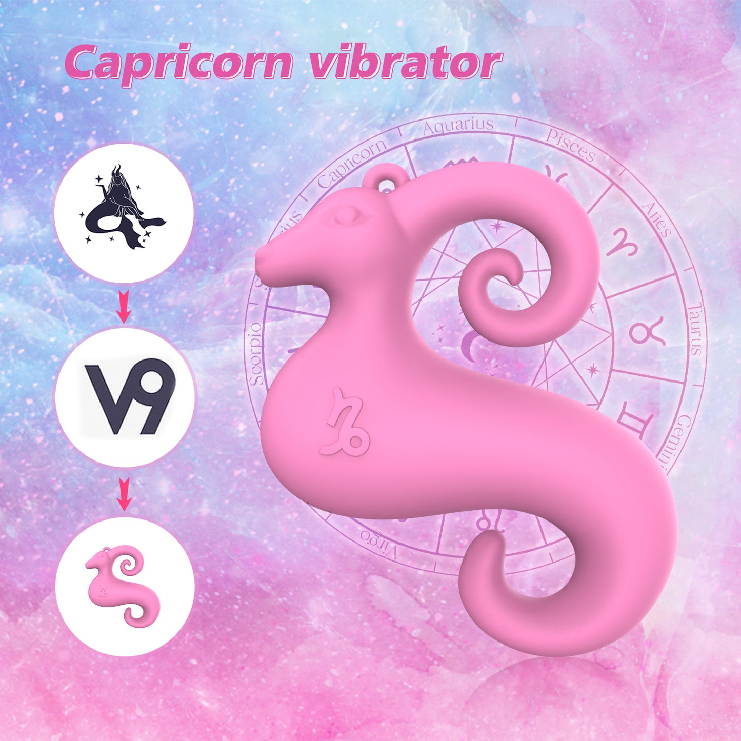 Capricorn Shape Vibrator Sex Toy with 10 Vibrating Modes