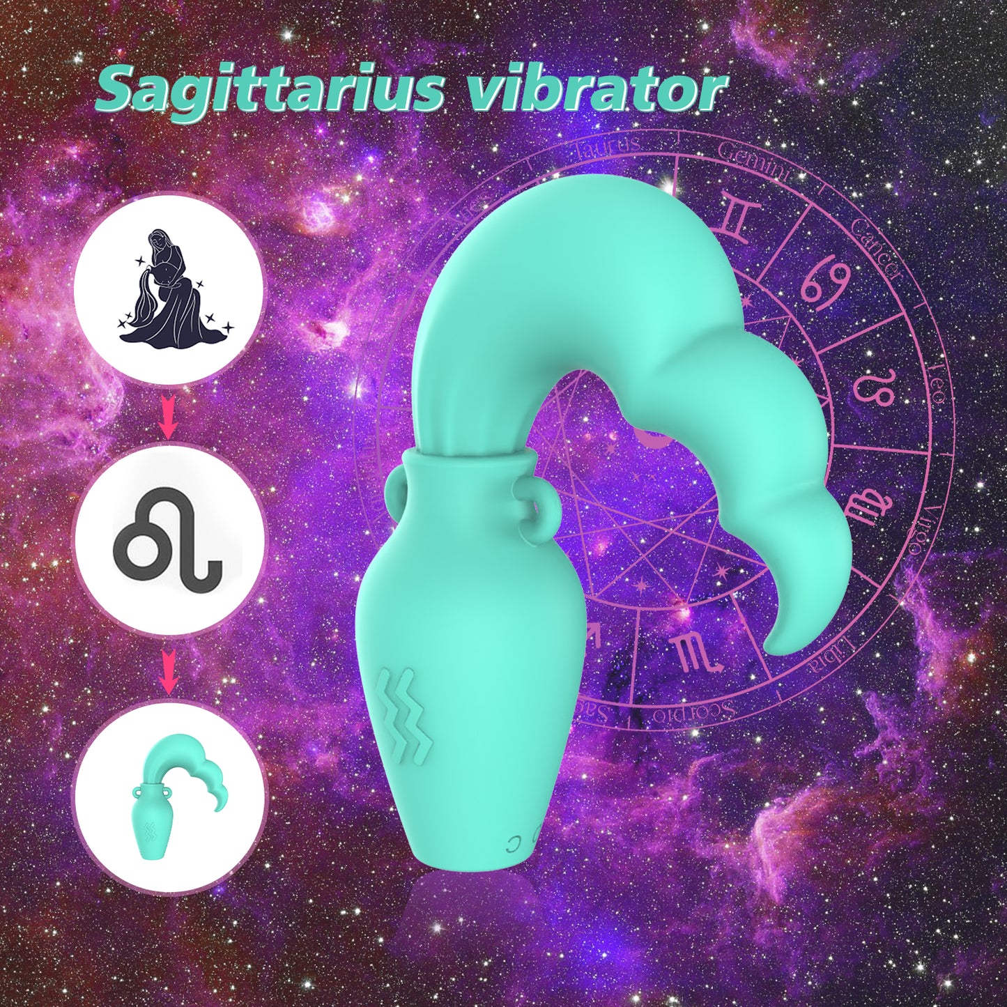 Aquarius Shape Vibrator Sex Toy with 10 Vibrating Modes