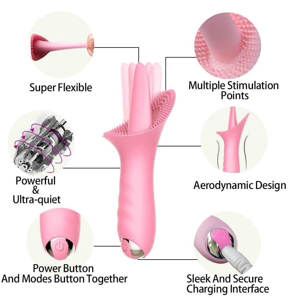 10 Vibraring Mode 2 In 1 Waterproof Stimulation Silicone Vibrator