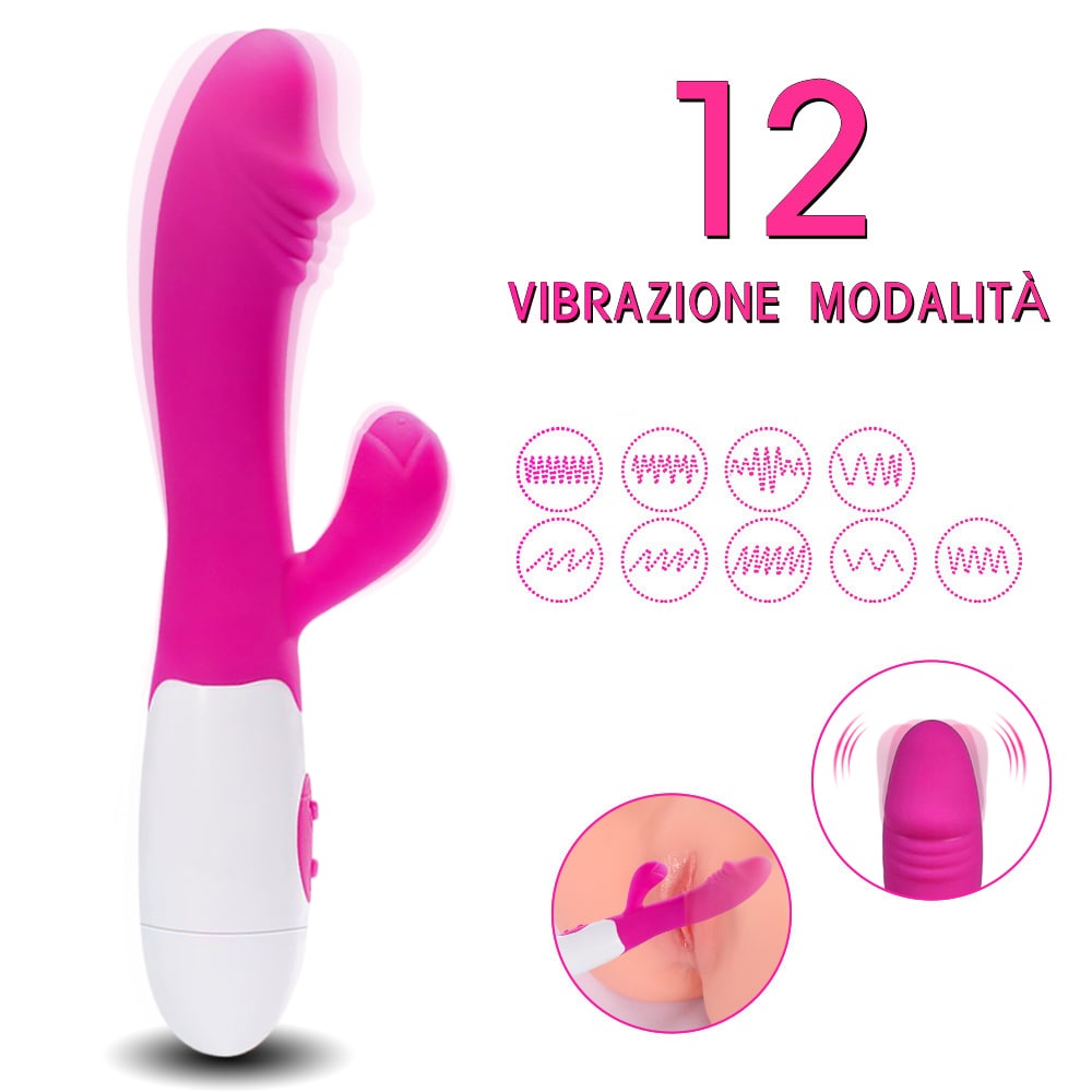 12 Vibration Modes Strong G-Spot Stimulator Silicone Vibrator