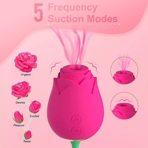 Rose Egg - 2 in 1 sucking vibrator with love egg