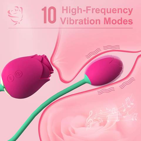 Rose Egg - 2 in 1 sucking vibrator with love egg