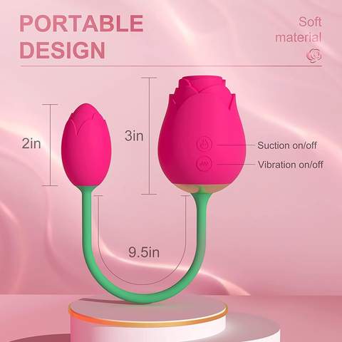 Rose Egg - 2 in 1 sucking vibrator with love egg