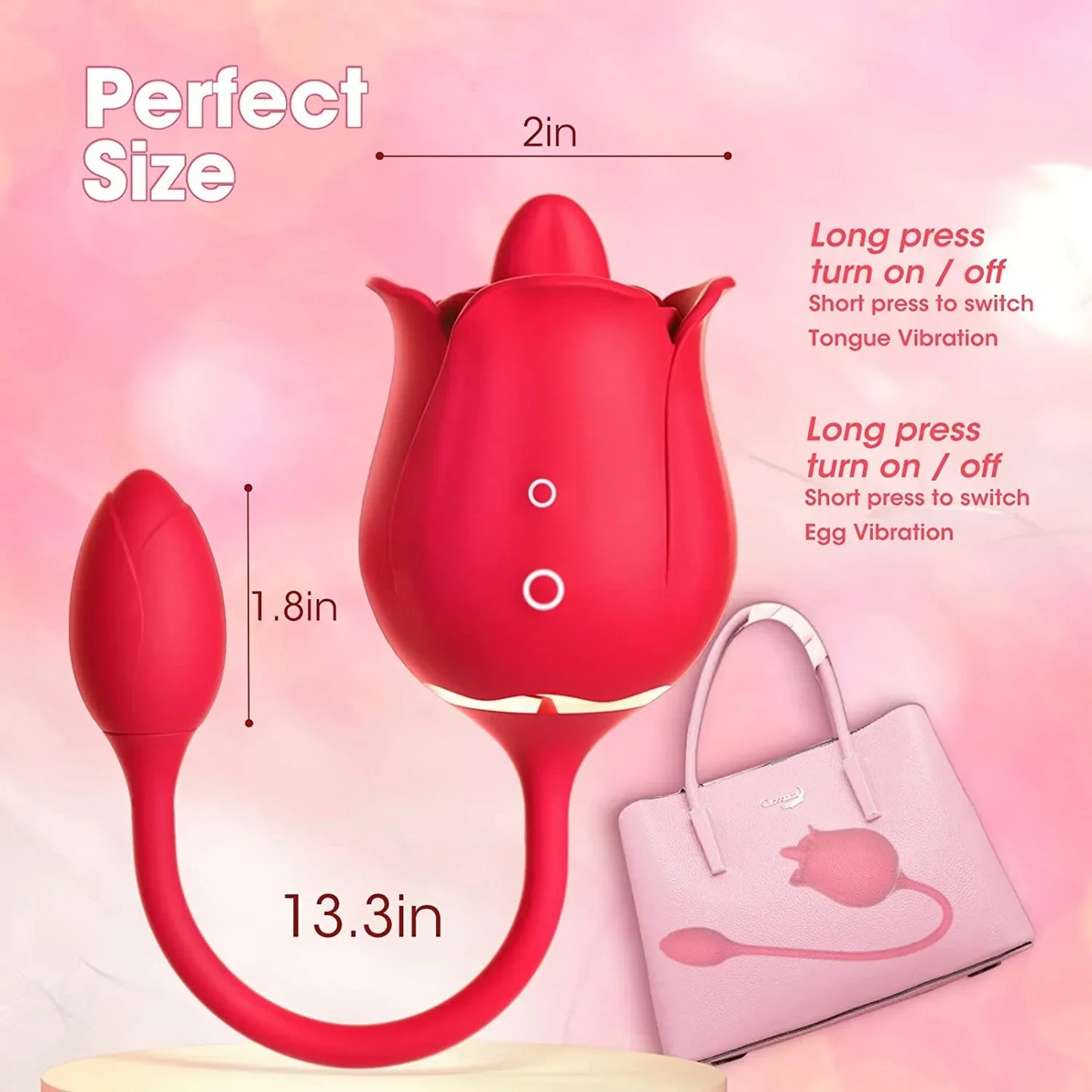 Queen - Rose Toy Tongue Licking Vibrator with Vibrating Egg