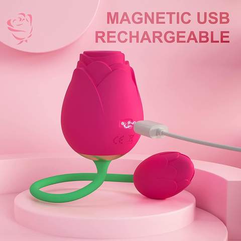 Rose Egg - 2 in 1 sucking vibrator with love egg