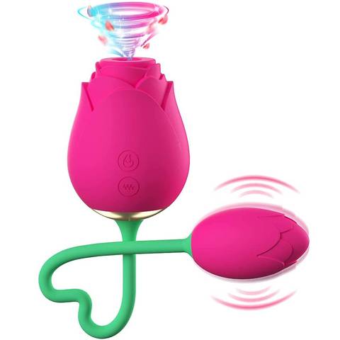 Rose Egg - 2 in 1 sucking vibrator with love egg