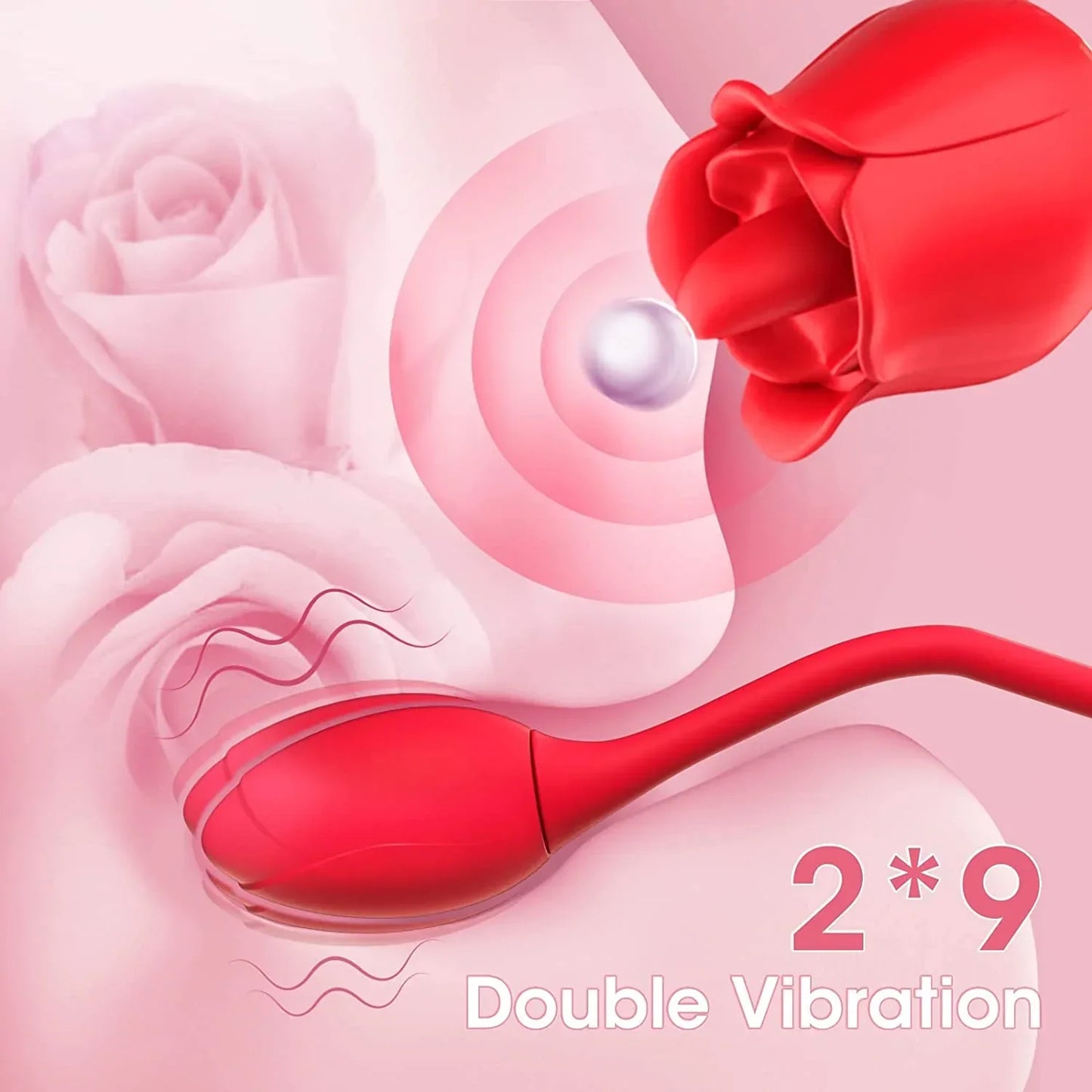 Queen - Rose Toy Tongue Licking Vibrator with Vibrating Egg