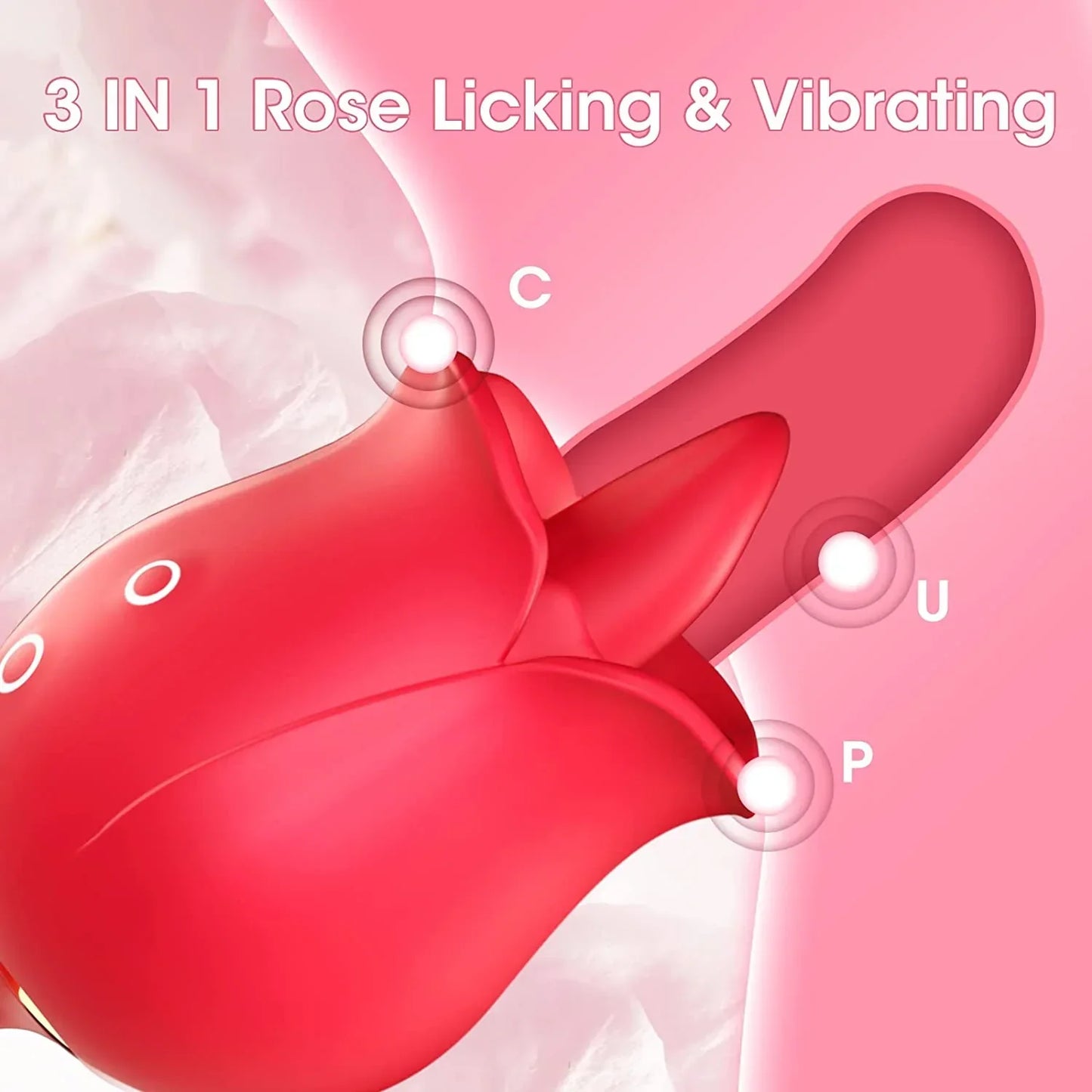 Queen - Rose Toy Tongue Licking Vibrator with Vibrating Egg