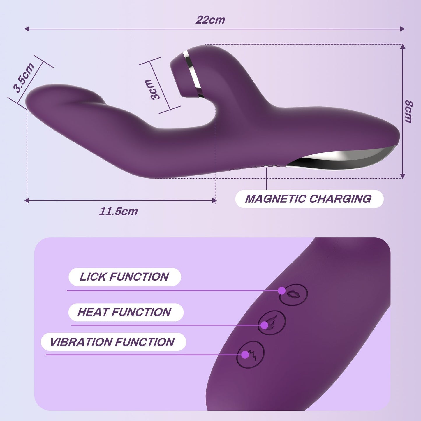 3 in 1 Stimulation Rabbit Vibrator with Heating