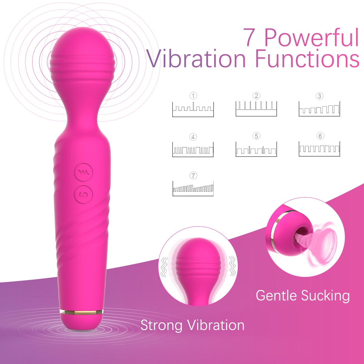 PleasureWave - Wand Vibrator with Suction Power