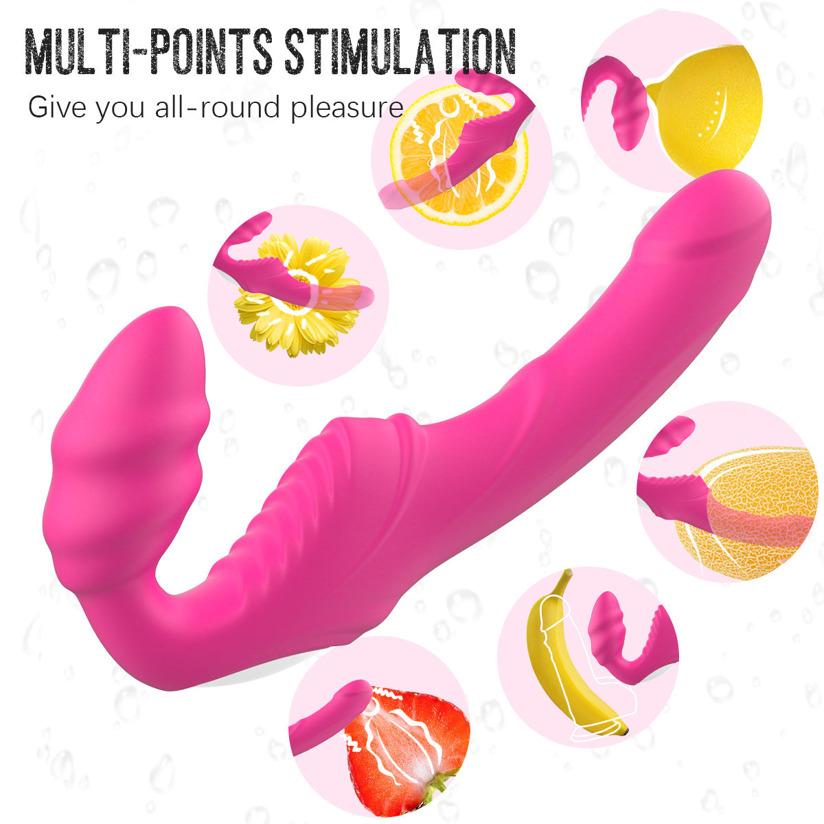 Dual Motor Dildo 180° Flexible Silicone Vibrator Vaginal G-Spot Stimulator