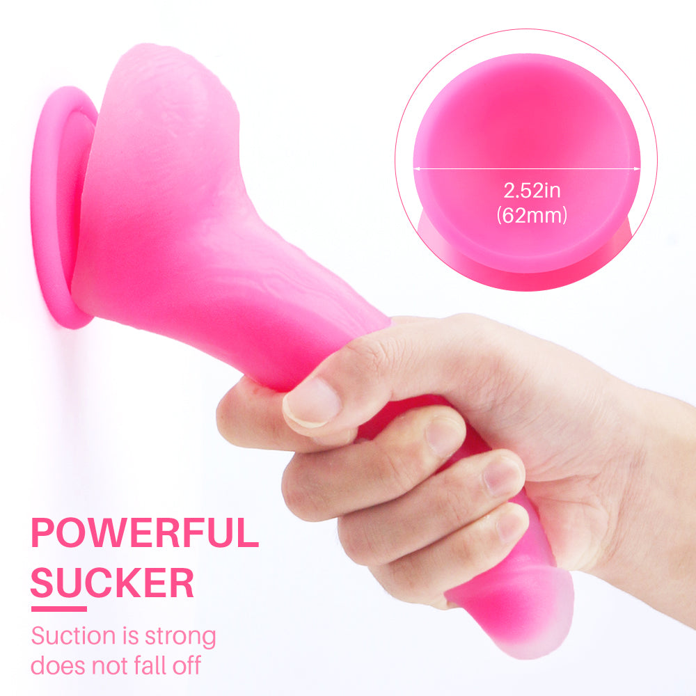 Double layer silicone strong suction simulation dildo