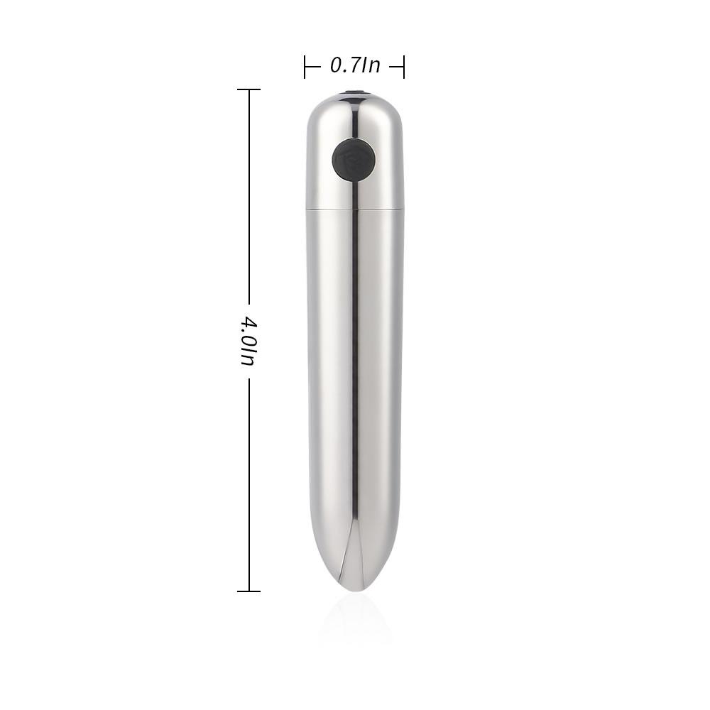 10-Frequency Rose Bullet Vibrator in Silver