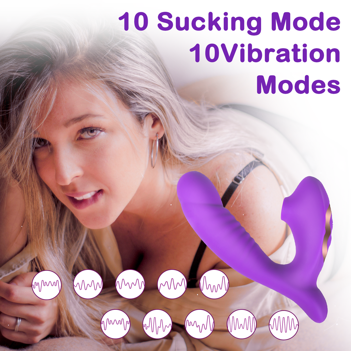 10 Vibrating 10 Sucking Modes Clitoris G Spot Vibrator