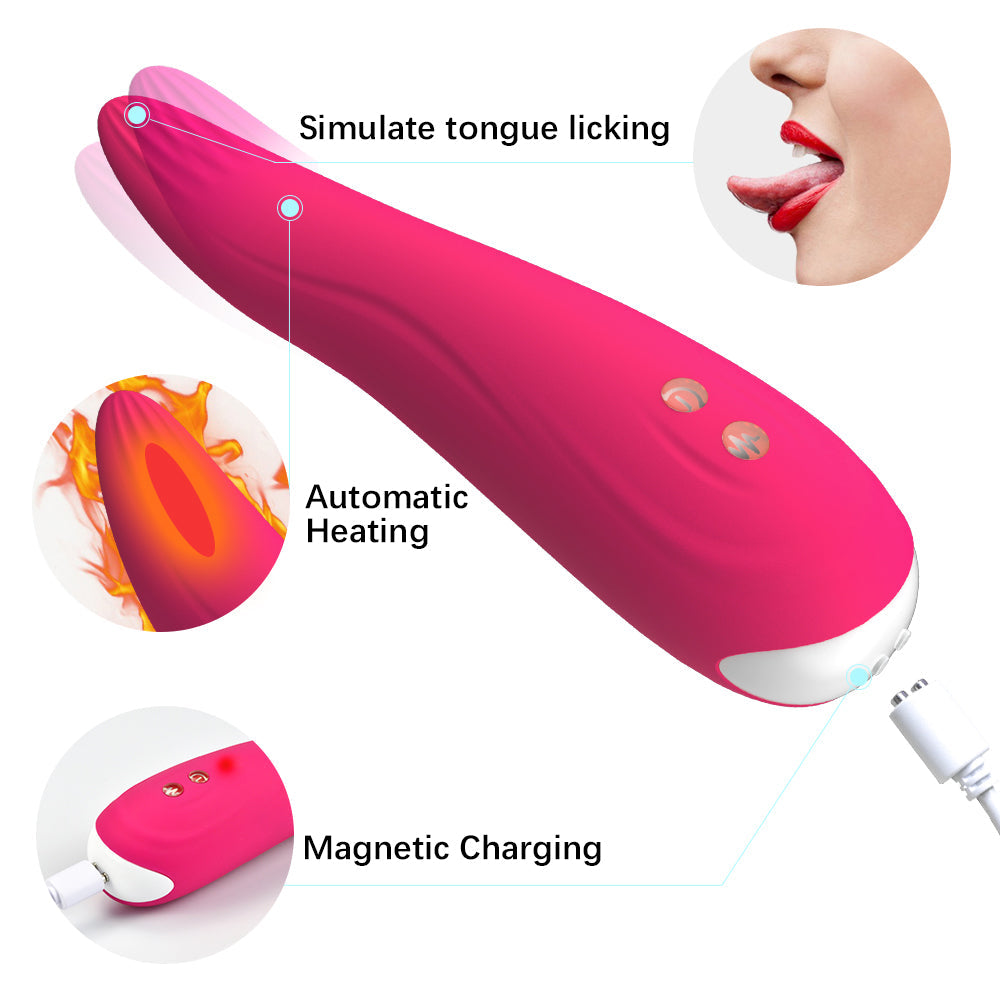 16 Rotating & Vibrating Modes 360° Rotating Automatic Heating Silicone Vibrator