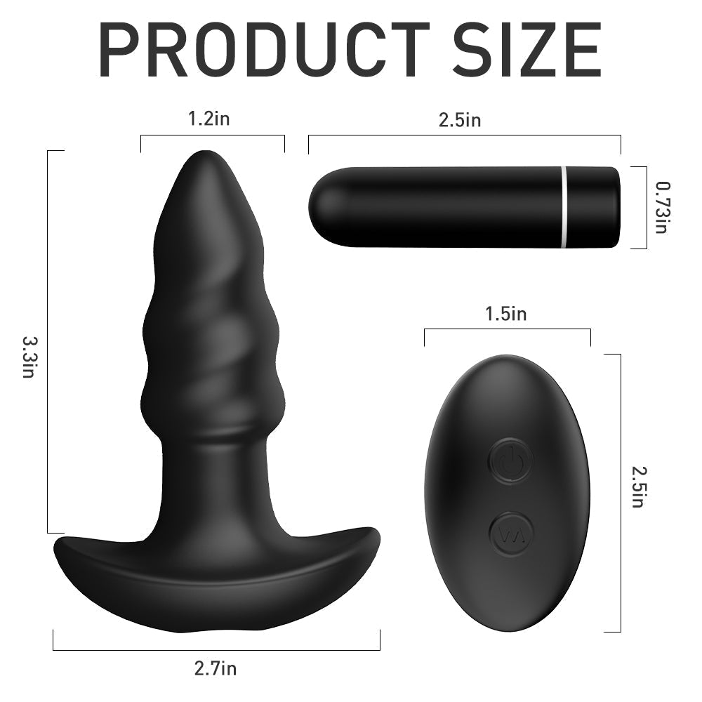 Remote Control Vibrating Anal Plug with A Bullet Vibrator