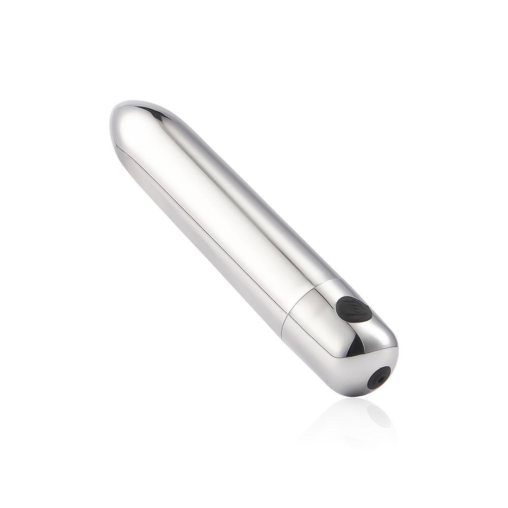 10-Frequency Rose Bullet Vibrator in Silver