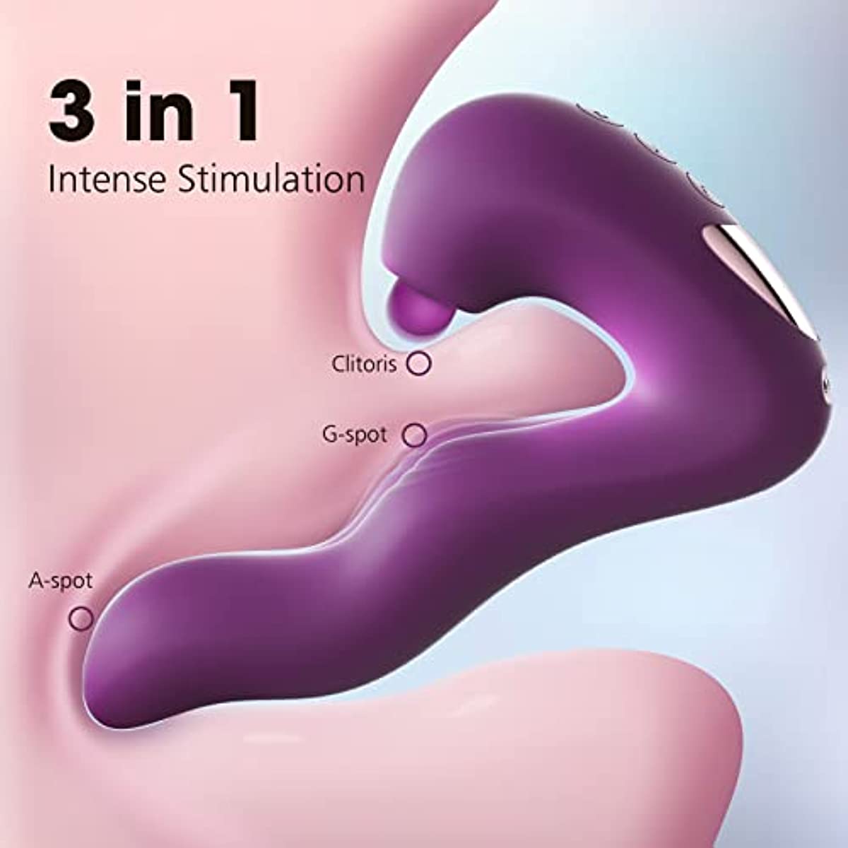 G Spot Clitoral Vibrator for Vagina Anal Stimulation3 in 1 Multi Vibrations