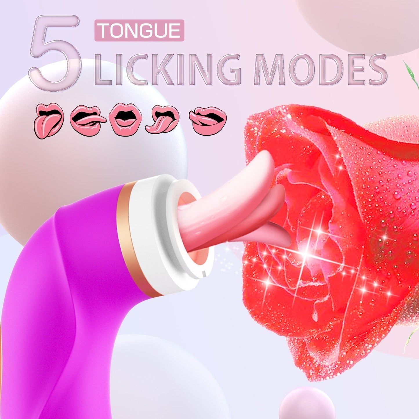 Tongue Licking Toy 10 Vibrating Patterns Waterproof Stimulator