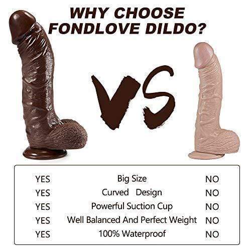 10.23-Inch Manual Curved Giant Realistic Chocolate-Colored Dildo