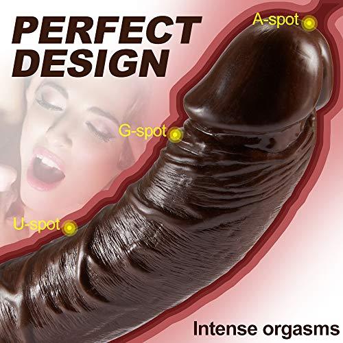 10.23-Inch Manual Curved Giant Realistic Chocolate-Colored Dildo