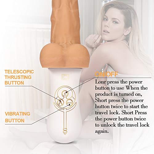 11-Inch 10 Vibrating 6 Telescoping Rotating Lifelike Silicone Realistic Dildo