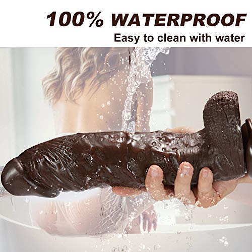 10.23-Inch Manual Curved Giant Realistic Chocolate-Colored Dildo