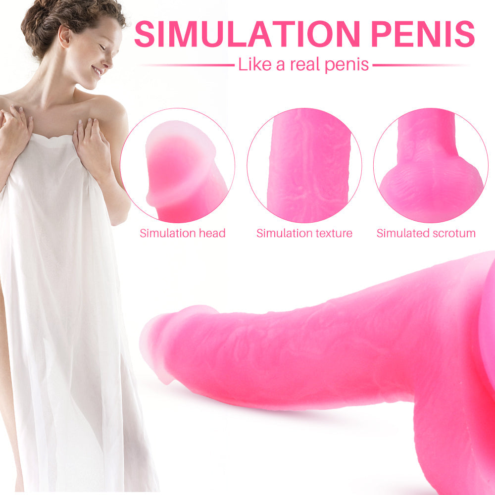 Double layer silicone strong suction simulation dildo