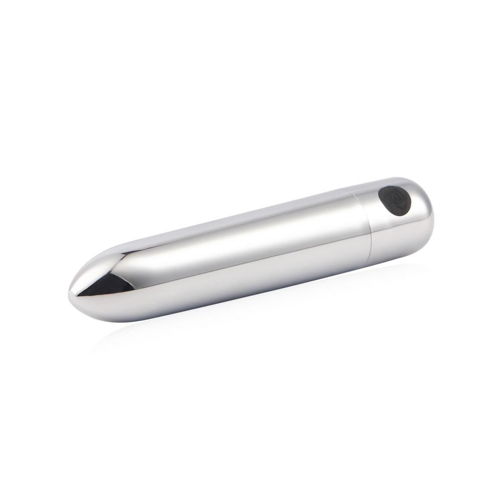 10-Frequency Rose Bullet Vibrator in Silver