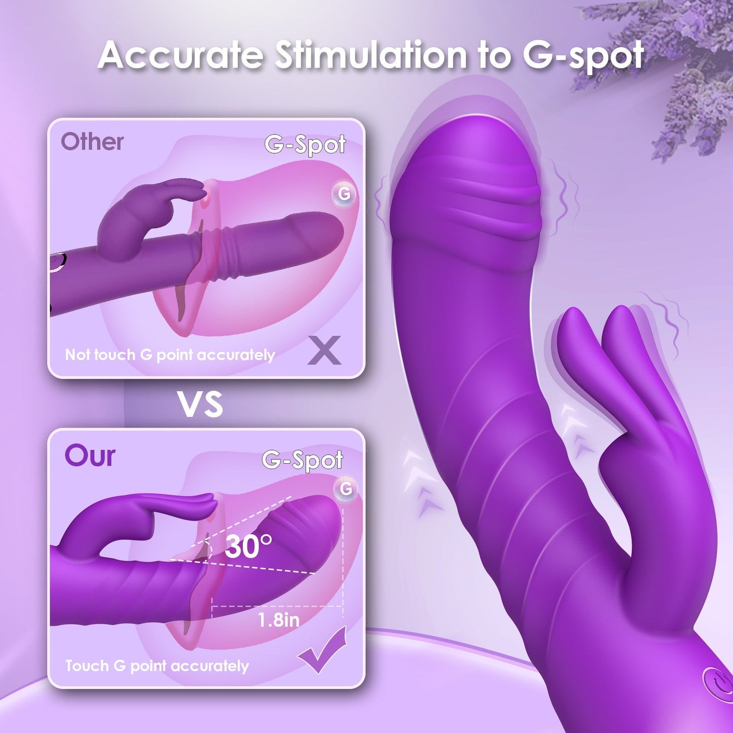 Thrusting Dildo Rabbit Vibrator Smart Heating for Women