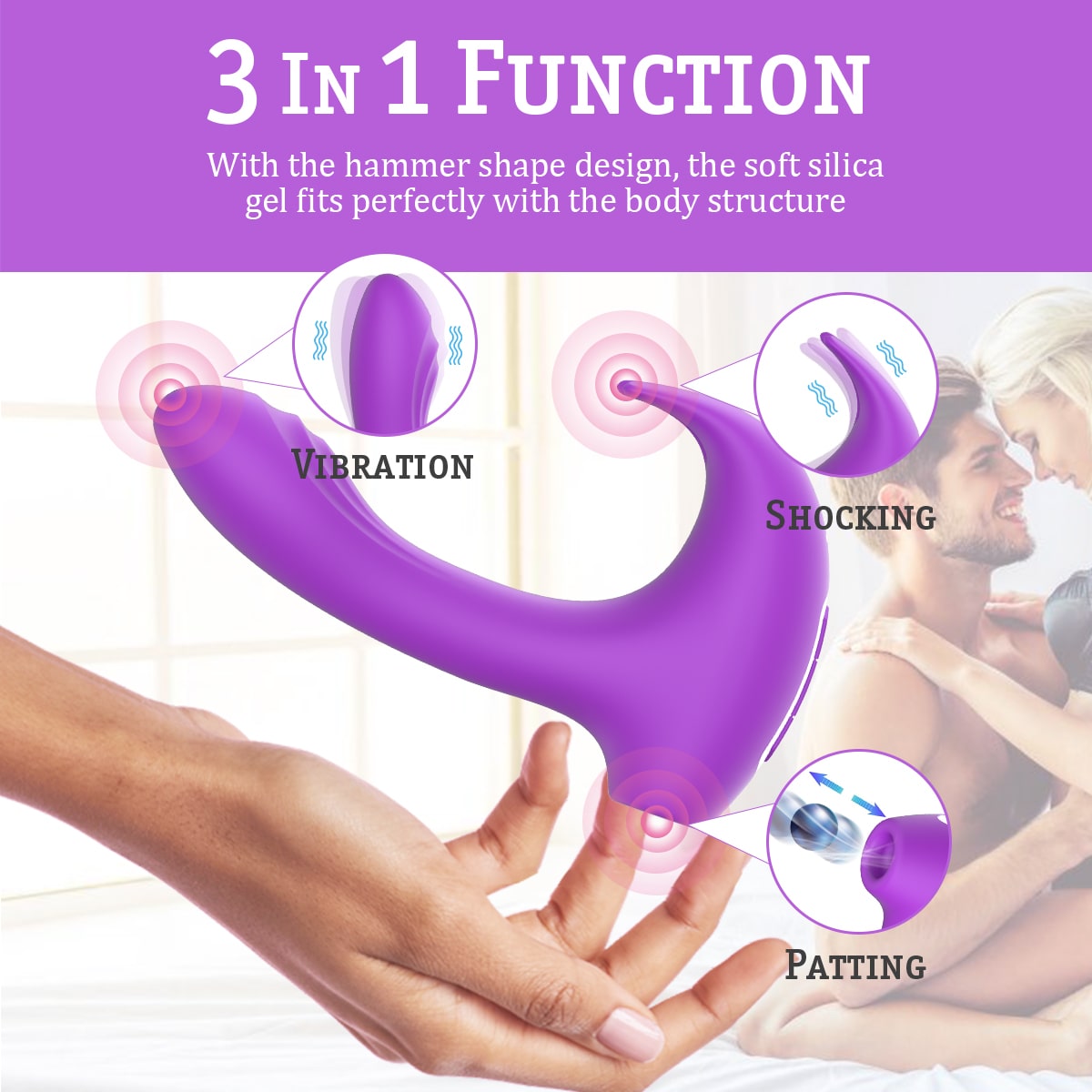 Hammer Design Pleasure Toy 12 Suction & Vibration Stimulator for Women