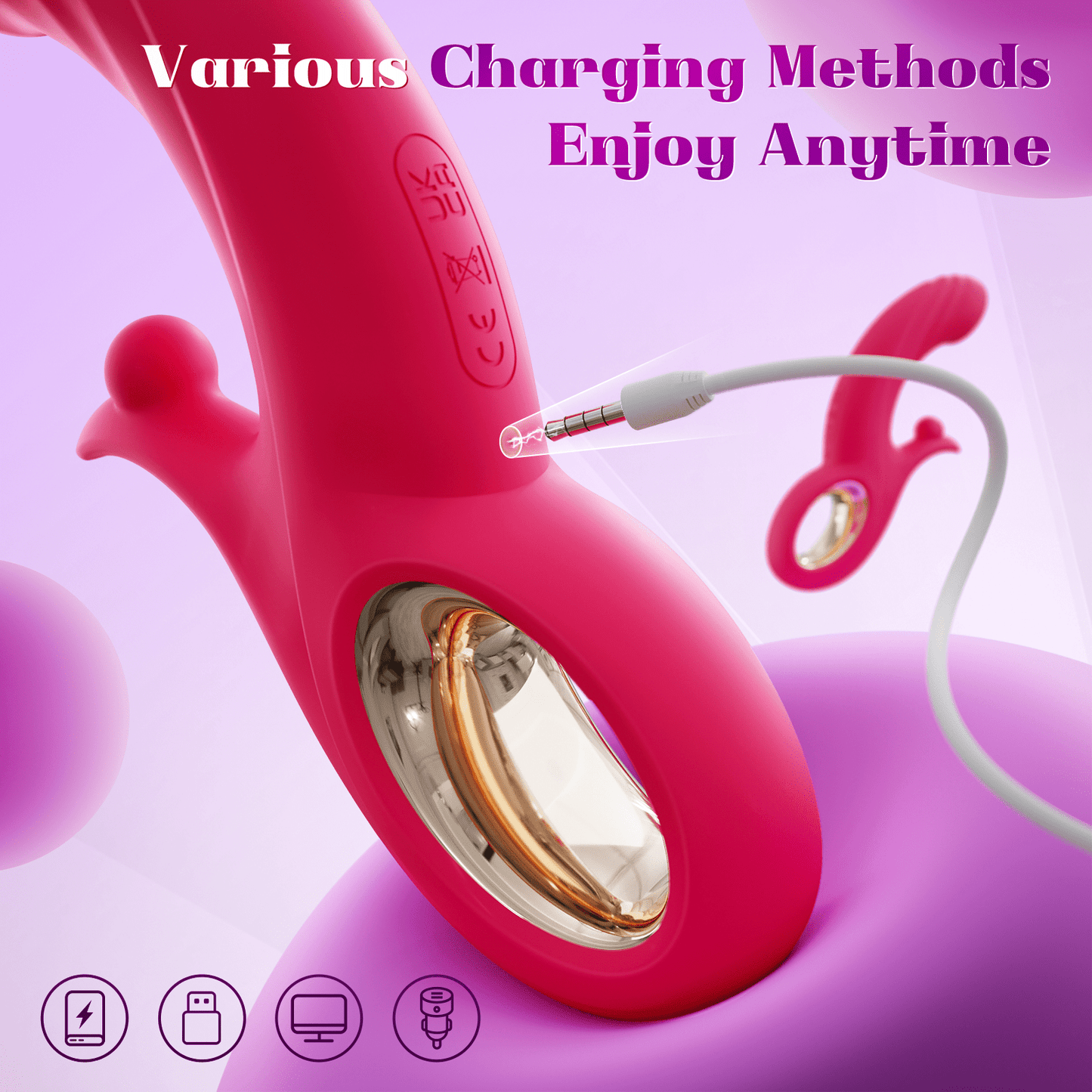 2023 New 4 in 1 High Frequency Vibration ball and Smart Heating Vibrator