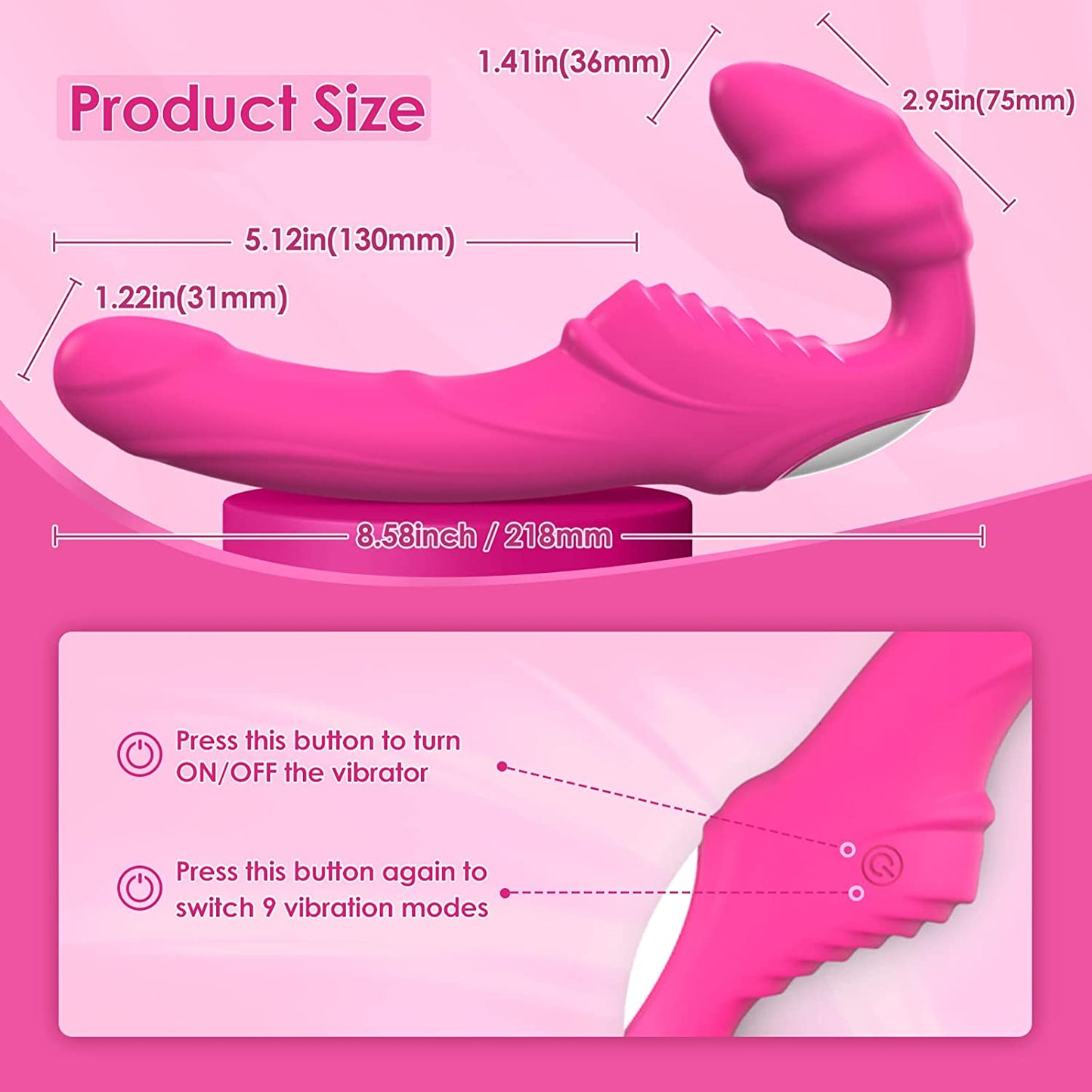 Dual Motor Dildo 180° Flexible Silicone Vibrator Vaginal G-Spot Stimulator