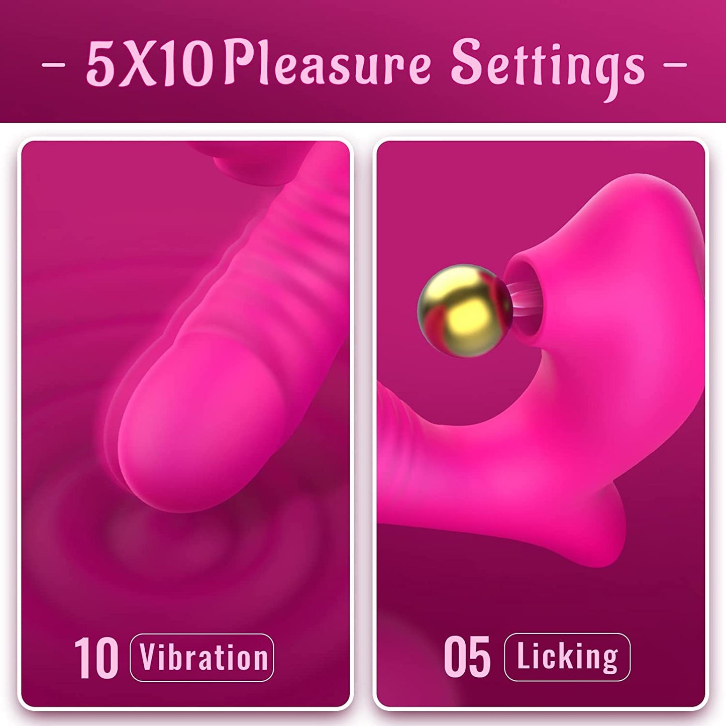 Lick & Vibe Deluxe - 10 Vibration & 5 Licking Modes Wearable Stimulator