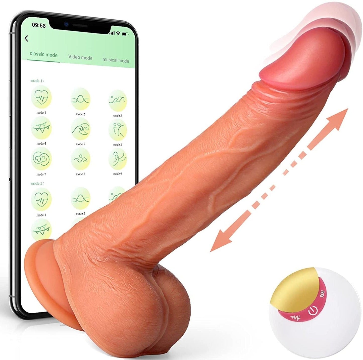 8.7in Thrusting& Rotating APP Controlled Realistic Dildo