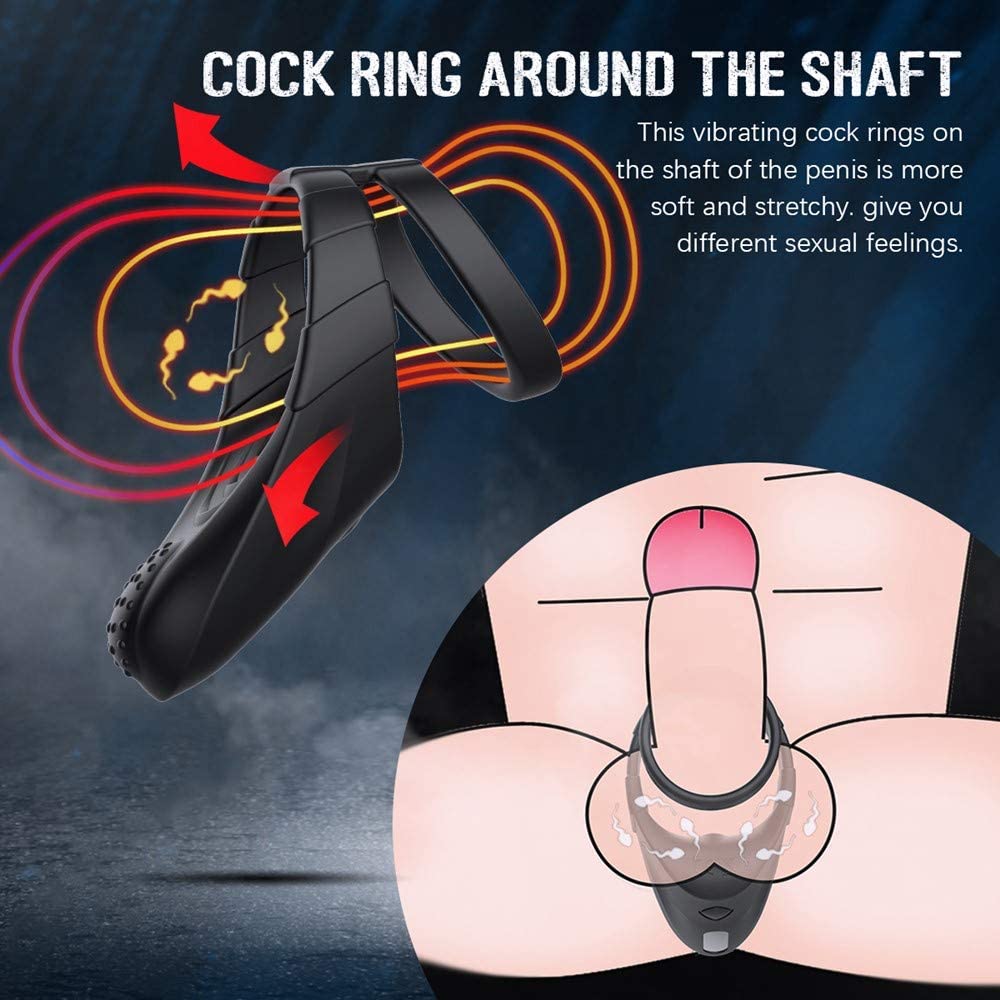 10 Vibration Modes Double Circles with Taint Teaser Penis Ring