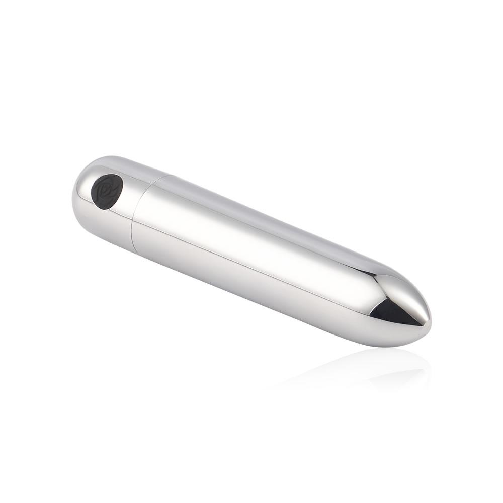 10-Frequency Rose Bullet Vibrator in Silver