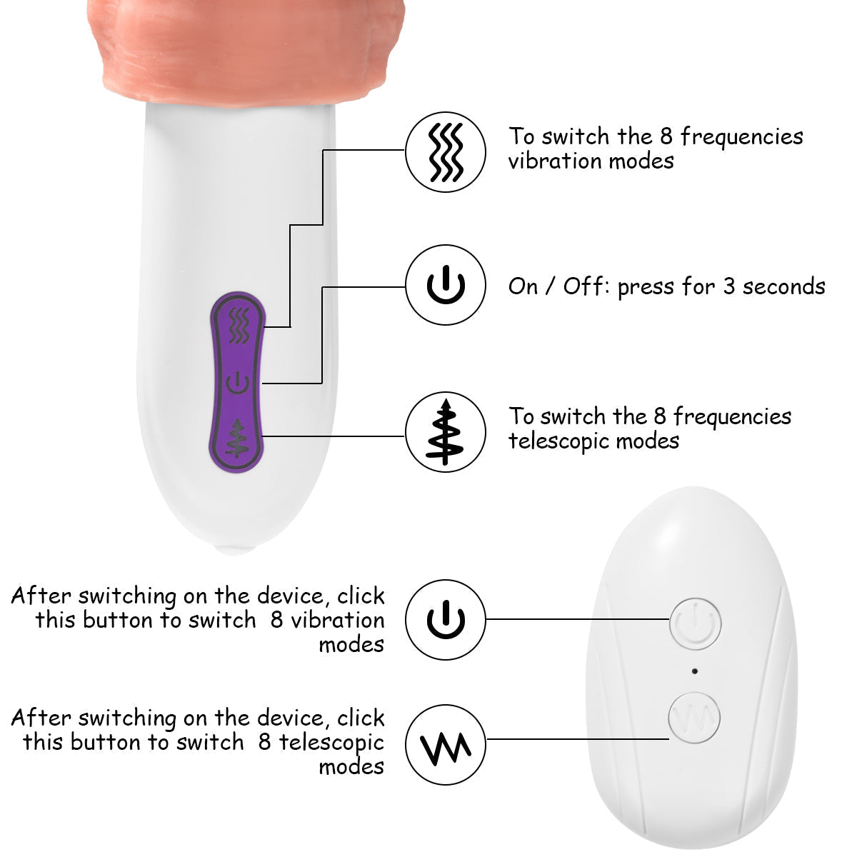 8.26in 6 in 1 Multi-point Stimulation Dildo Machine