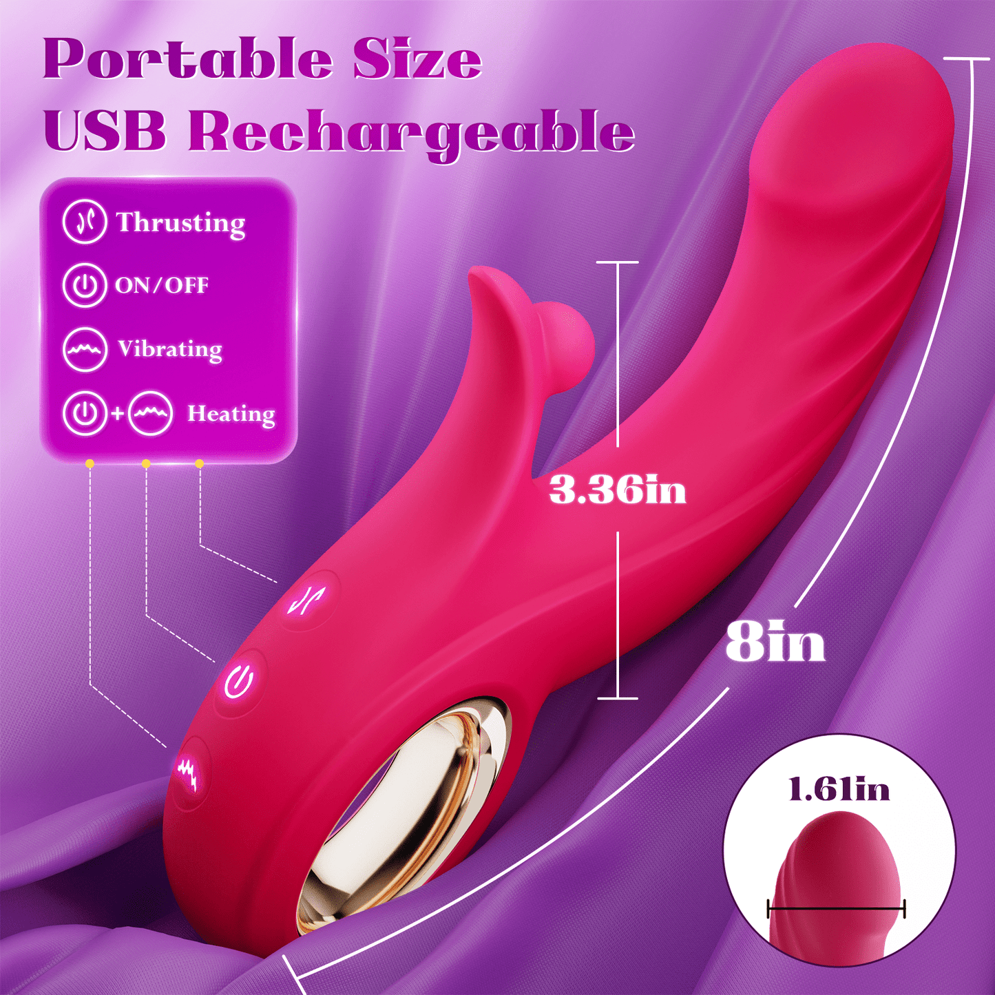 2023 New 4 in 1 High Frequency Vibration ball and Smart Heating Vibrator