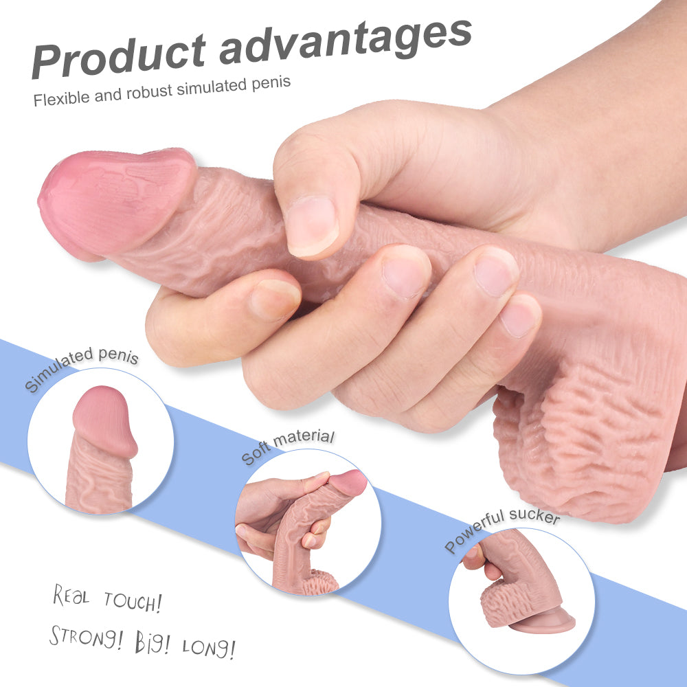 Classic Realistic Safe Pvc Dildo With Wearable Harness