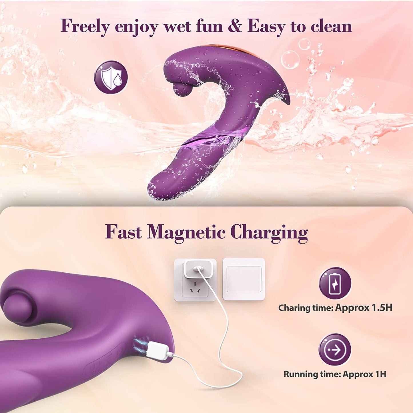 5*5*10 Modes Clitoral Vibrator 3 in 1 Stimulator G-Spot for Women